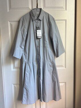 Dropped waist shirt dress